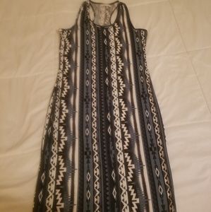 Aztec print stretch dress